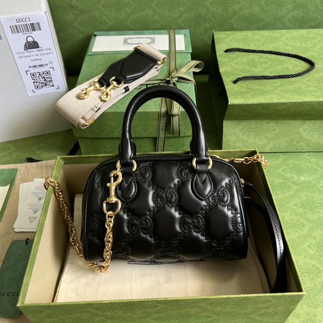 2023 GG original matelasse leather mini bag 702251 black