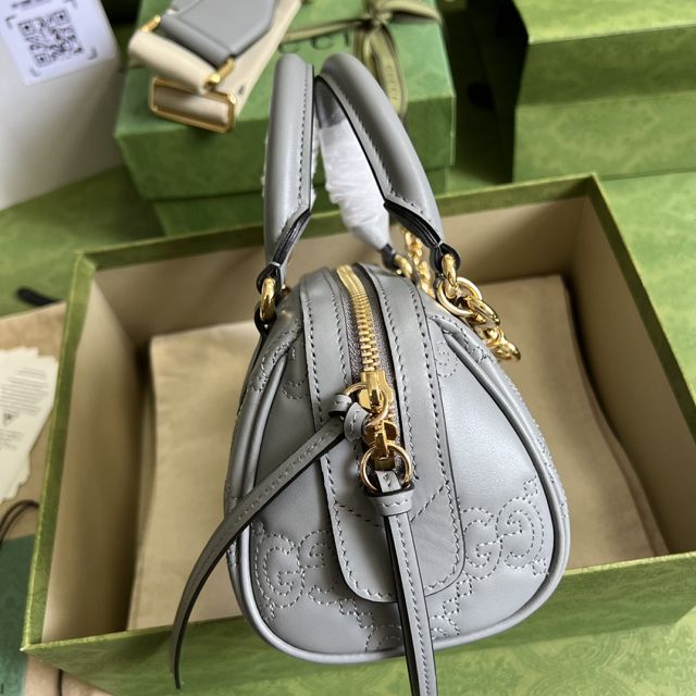 2023 GG original matelasse leather mini bag 702251 grey