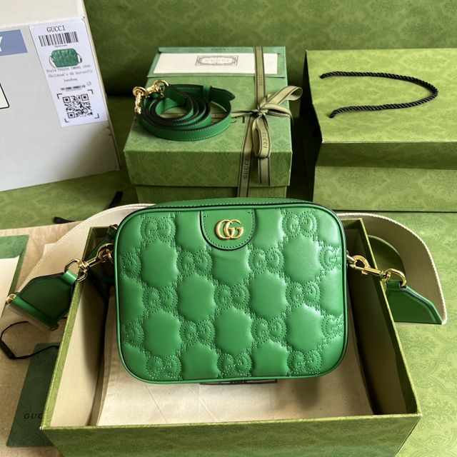 GG original matelasse leather small shoulder bag 702234 green