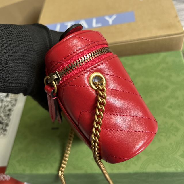 GG original calfskin mini top handle bag 699515 red