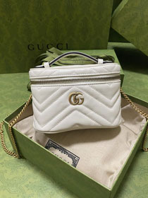 GG original calfskin mini top handle bag 699515 white