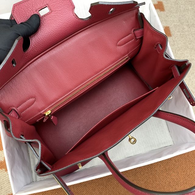 Hermes original togo leather birkin 30 bag H30-1 rouge grenat