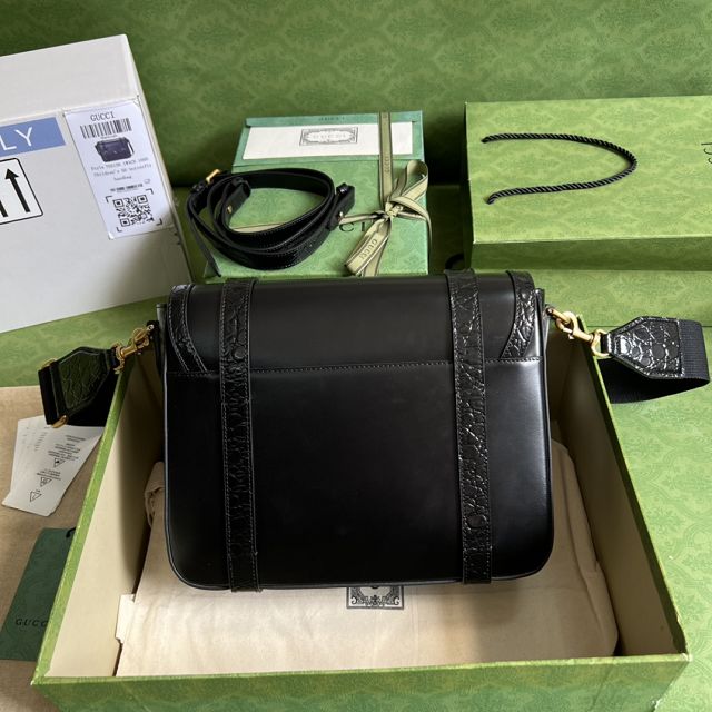 GG original calfskin medium messenger bag 702136 black