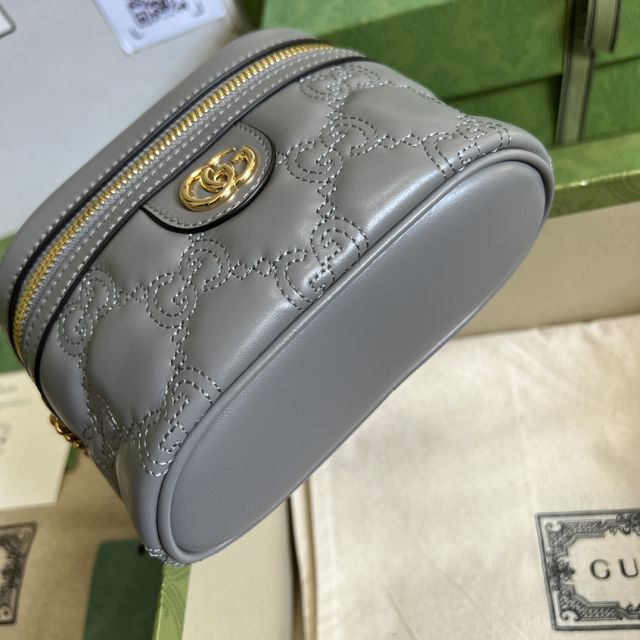 GG original matelasse leather top handle mini bag 723770 grey