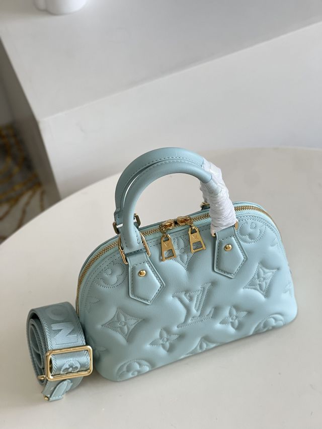 Louis vuitton original calfskin alma BB handbag M20855 water green