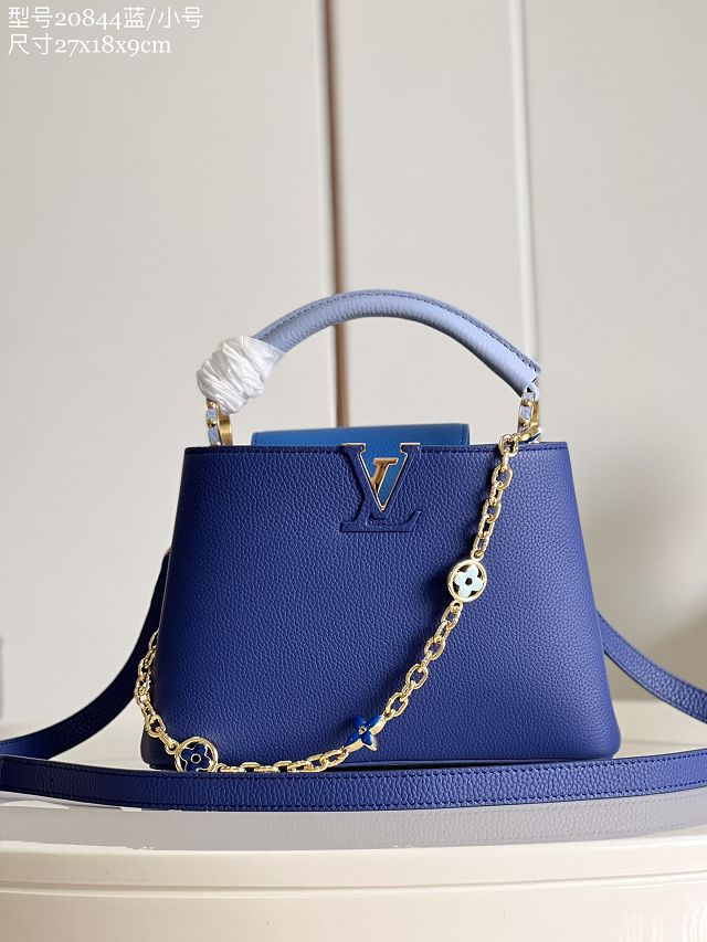 Louis vuitton original calfskin capucines BB handbag M20815 blue