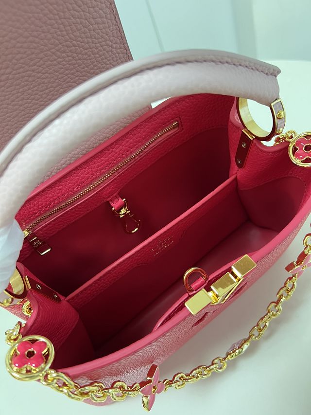 Louis vuitton original calfskin capucines BB handbag M20815 rose pink