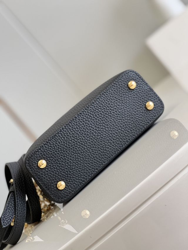 Louis vuitton original calfskin capucines mini handbag M20845 black
