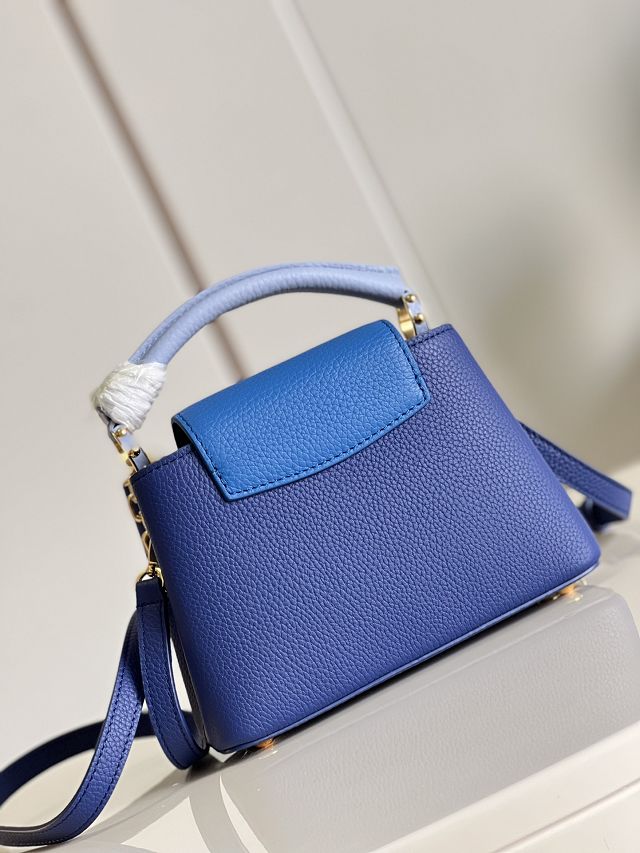 Louis vuitton original calfskin capucines mini handbag M20845 blue