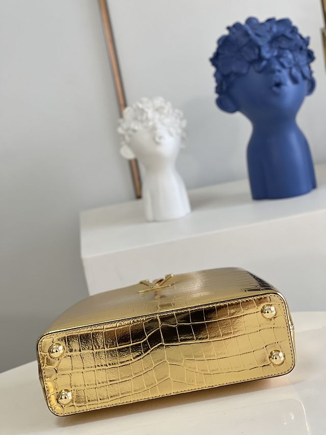 Louis vuitton original crocodile calfskin capucines BB handbag N93344 gold