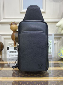 Louis vuitton original taiga leather avenue sling bag N46345 black
