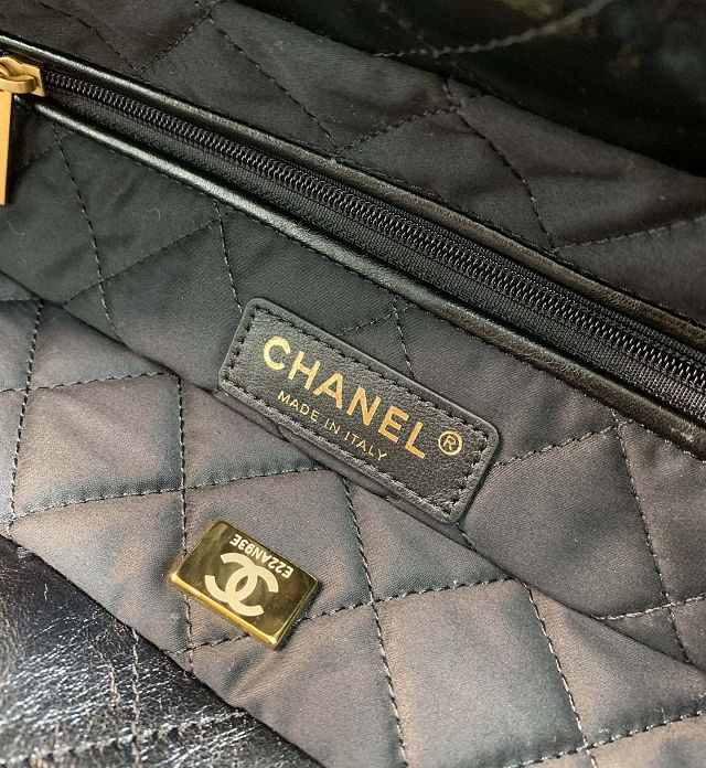 CC original shiny calfskin 22 medium handbag AS3261 black