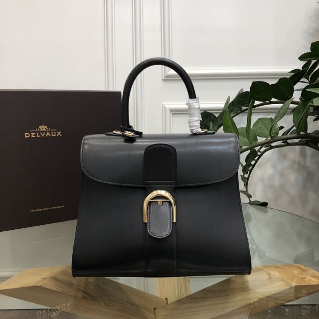 Delvaux original box calfskin brillant bag MM AA0555 black