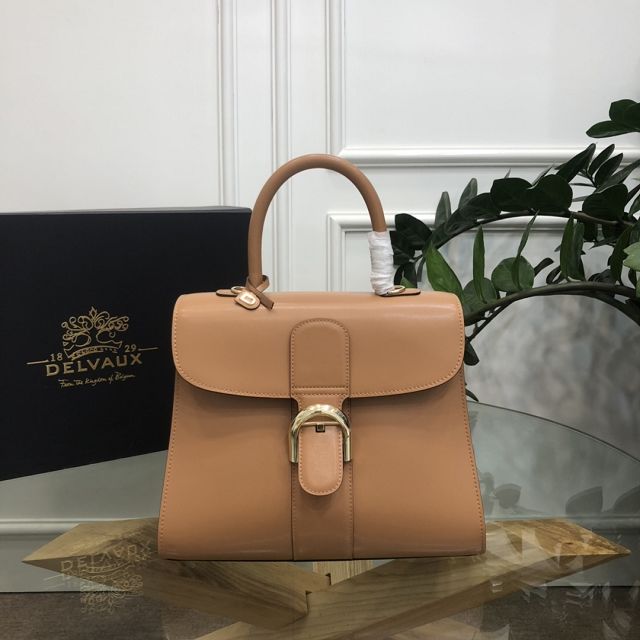 Delvaux original box calfskin brillant bag MM AA0555 brown