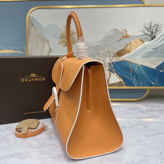 Delvaux original box calfskin brillant bag MM AA0555 orange