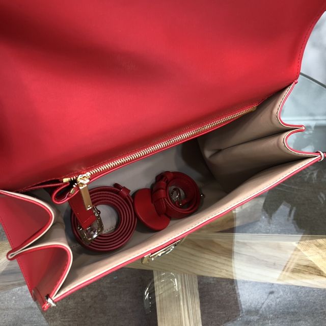 Delvaux original box calfskin brillant bag MM AA0555 red