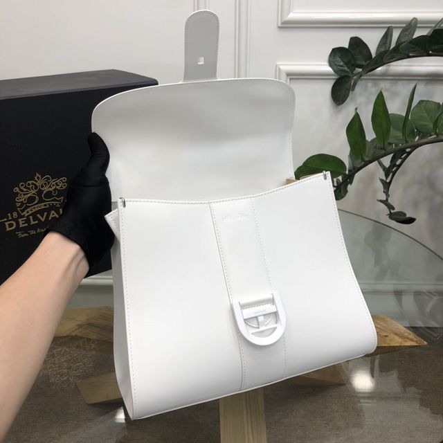Delvaux original box calfskin brillant bag MM AA0555 white