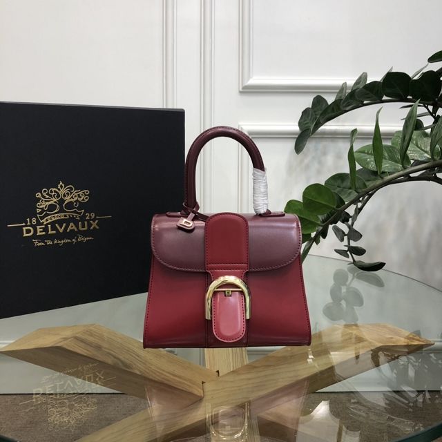 Delvaux original box calfskin brillant mini bag AA0406 burgundy&wine red