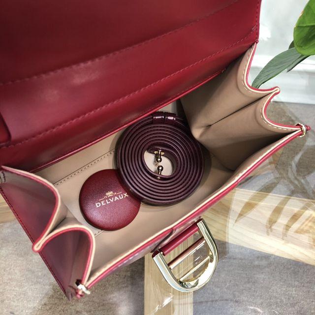 Delvaux original box calfskin brillant mini bag AA0406 burgundy&wine red