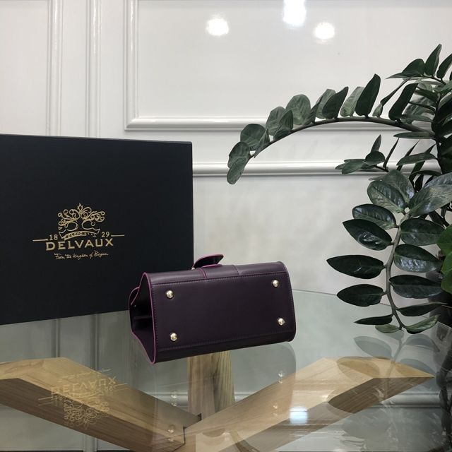Delvaux original box calfskin brillant mini bag AA0406 dark purple