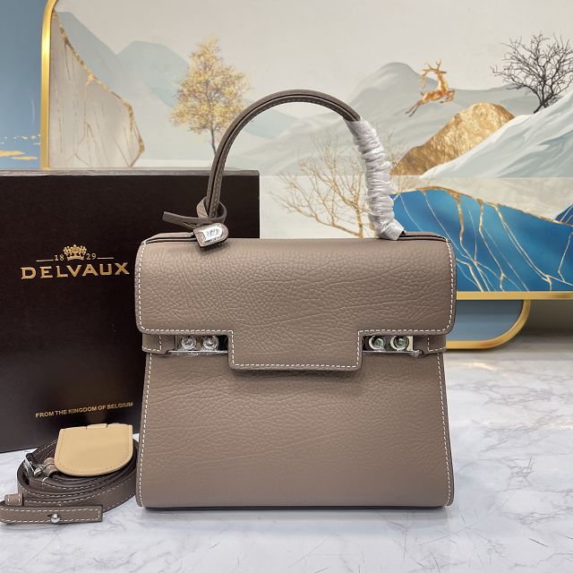 Delvaux original grained calfskin tempete pm bag AA0505 grey