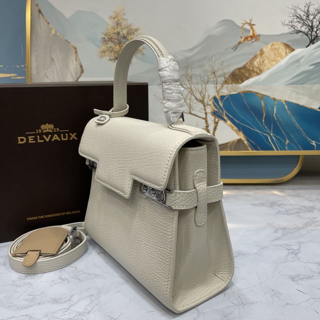 Delvaux original grained calfskin tempete pm bag AA0505 white