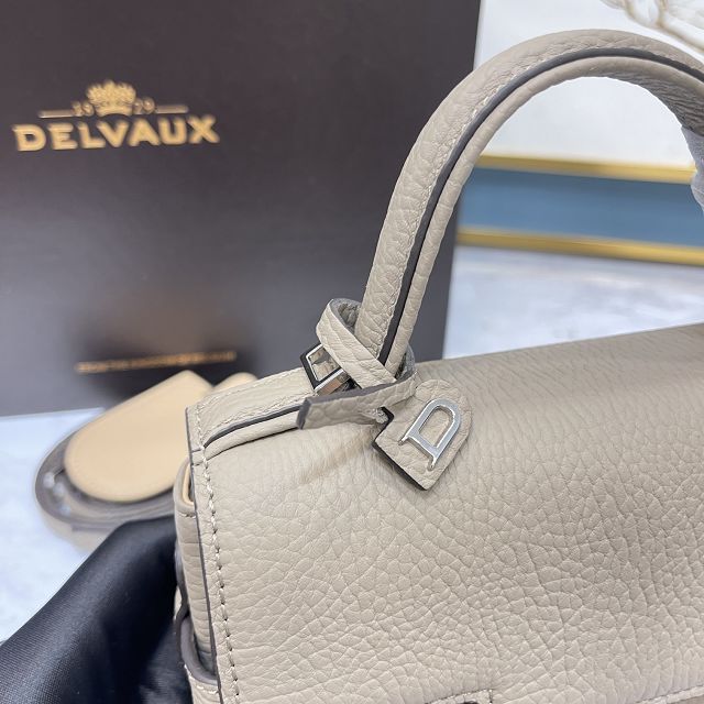 Delvaux original grained calfskin tempete small bag AA0563 light grey