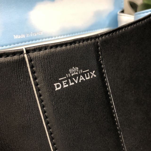 Delvaux original box calfskin brillant bag MM AA0555 black&white