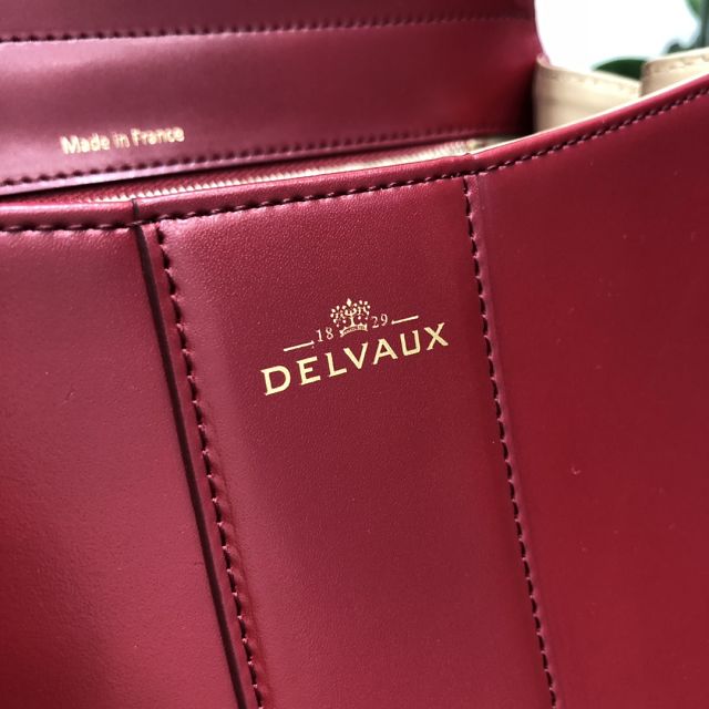 Delvaux original box calfskin brillant bag MM AA0555 burgundy&wine red