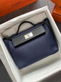 Hermes original togo leather kelly 2424 bag HH03699 blue saphir 