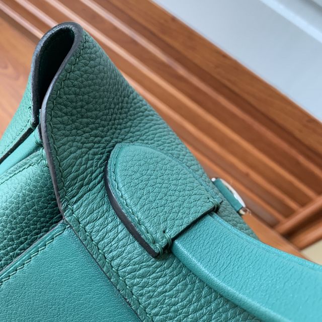 Hermes original togo leather kelly 2424 bag HH03699 peacock green