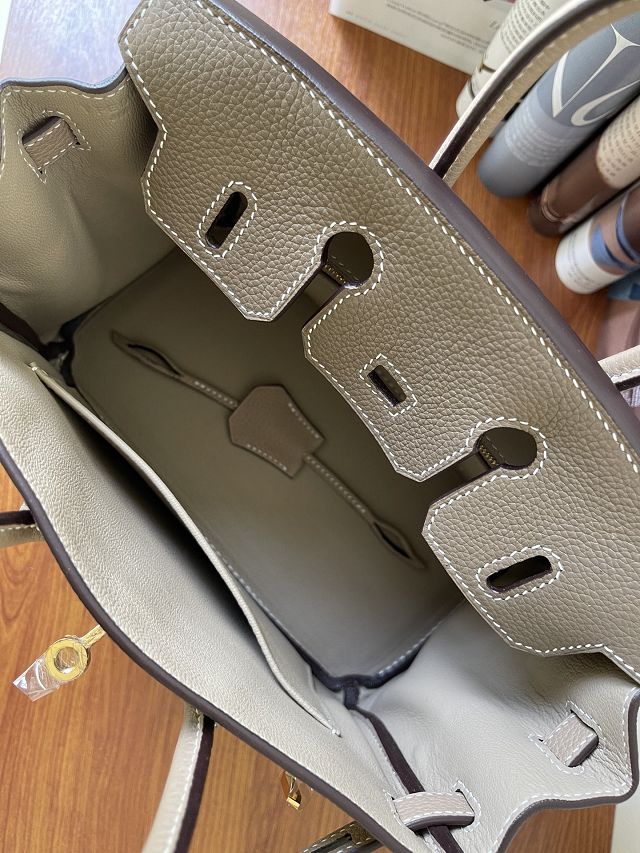 Hermes handmade original togo leather birkin bag BK0350 etoupe grey