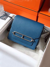 Hermes original evercolor leather roulis bag R18 deep blue
