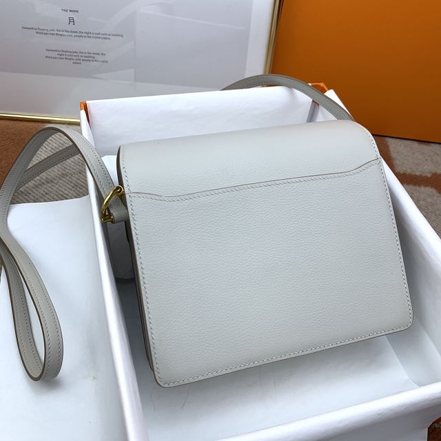 Hermes original evercolor leather roulis bag R18 pearlash