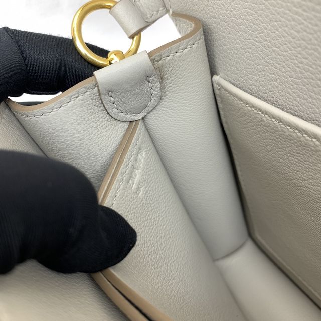 Hermes original evercolor leather roulis bag R18 pearlash