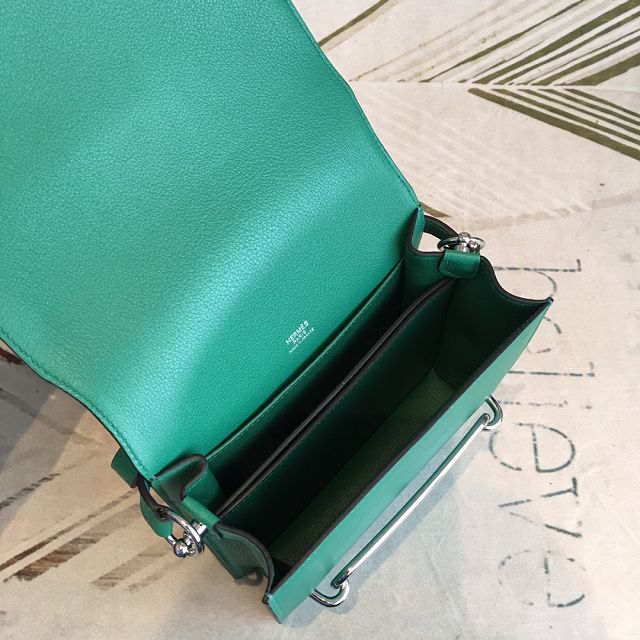 Hermes original evercolor leather roulis bag R18 vert verigo 