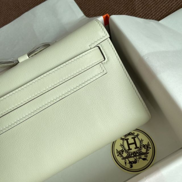 hermes original swfit leather kelly cut 31 clutch H032 white