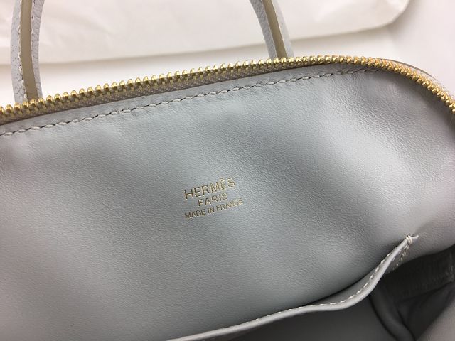 Hermes original chevre leather mini bolide bag H018 pearlash