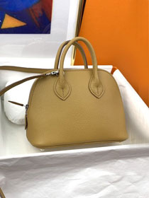 Hermes original chevre leather mini bolide bag H018 sesame