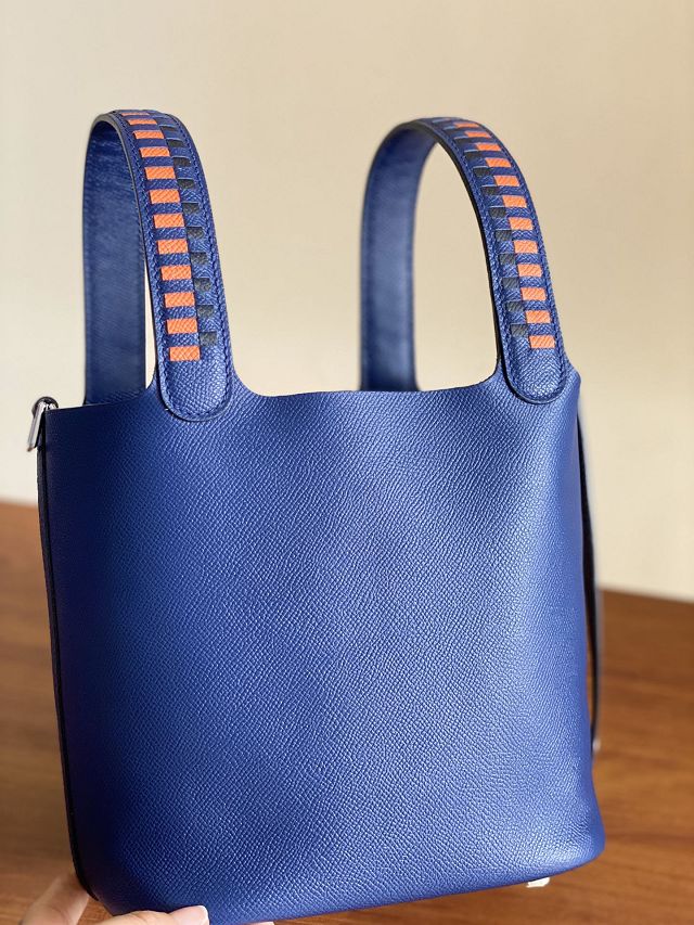 Hermes original epsom leather picotin lock 22 bag HP0022 electric blue