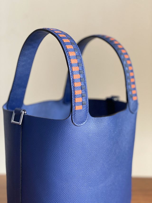 Hermes original epsom leather picotin lock 22 bag HP0022 electric blue