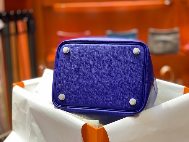 Hermes original epsom leather picotin lock 22 bag HP0022 electric blue