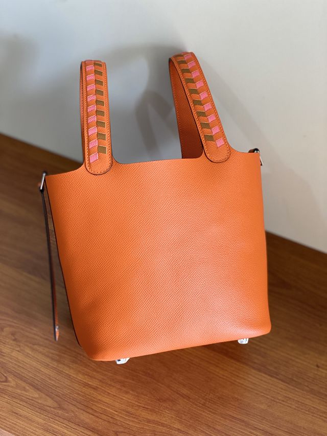 Hermes original epsom leather small picotin lock bag HP0018 orange