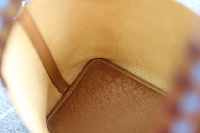 Hermes original epsom leather picotin lock 22 bag HP0022-2 gold brown