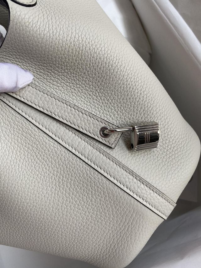 Hermes original togo leather picotin lock bag HP0022 pearlash