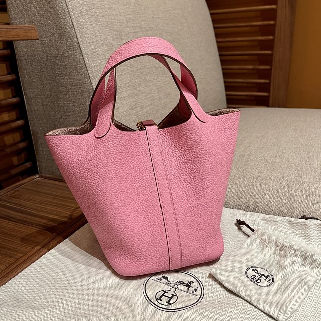 Hermes original togo leather small picotin lock bag HP0018 pink