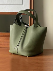 Hermes original togo leather picotin lock bag HP0022 army green