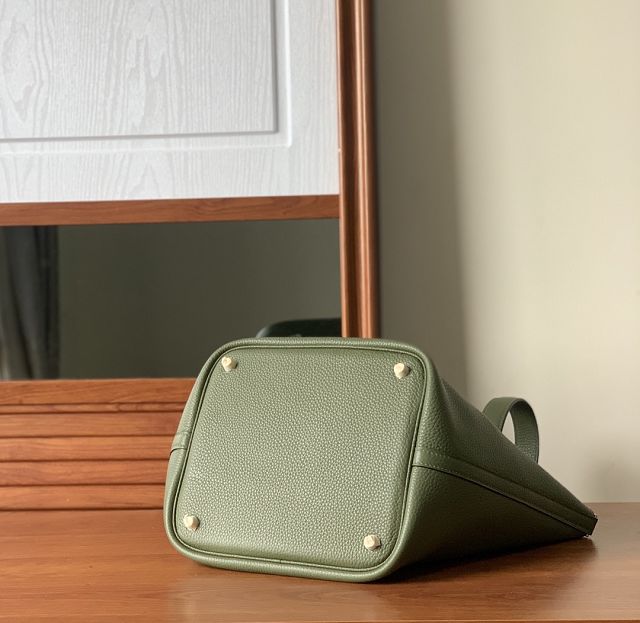 Hermes original togo leather picotin lock bag HP0022 army green