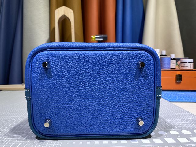 Hermes original togo leather picotin lock bag HP0022 blue