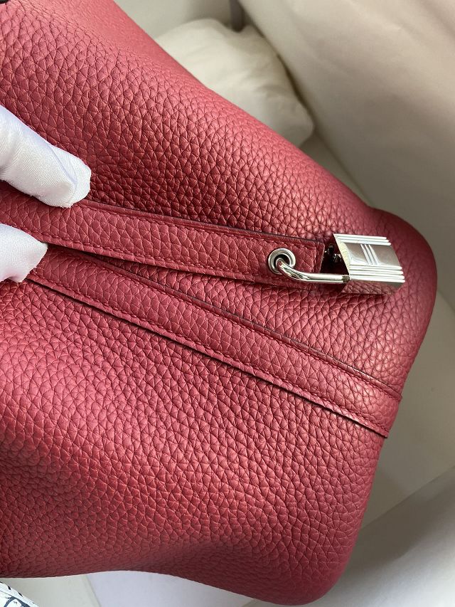 Hermes original togo leather picotin lock bag HP0022 dark red